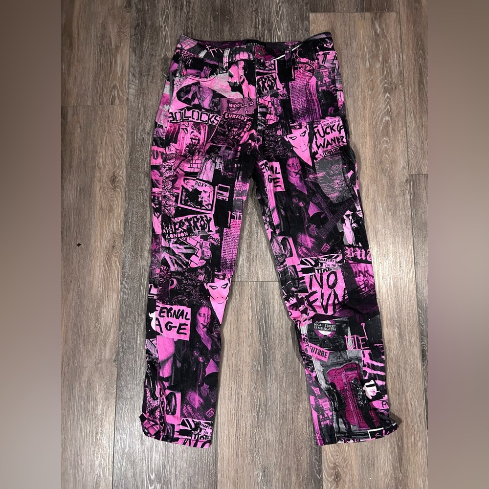 Pink Graphic Print Pants